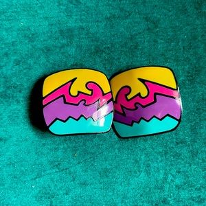 Vintage 80s or 90s neon earrings